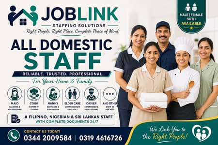 Maid /Cook/ Baby Care / Patient Care / Nurse / Kitchen Helper/ Driver
