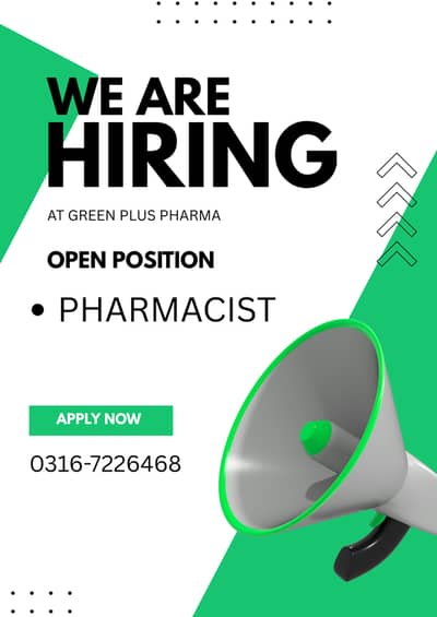 Green Pharmacie is Hiring Pharmacy Staff – Lahore