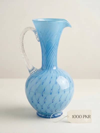 Beautiful Blue Glass Vase / Decorative Flower Vase