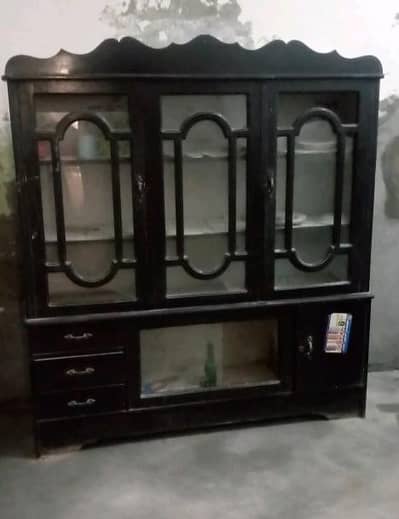 “Wooden Glass Door Showcase – Good Condition”