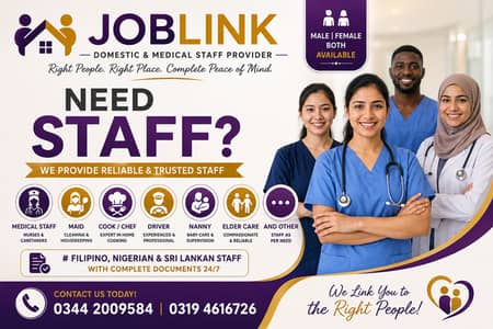 Maid /Cook/ Baby Care / Patient Care / Nurse / Kitchen Helper/ Driver