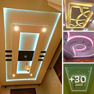 Pop ceiling-wooden floor-4x8 gypsum ceiling-pvc panel-vinyl flooring