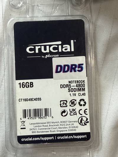 Crucial 16GB DDR5 4800MHz RAM – Laptop/Notebook