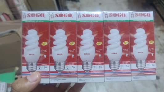 Lot Stock SOGO Energy Saver Bulbs fresh pack carton stock 5W or 12W