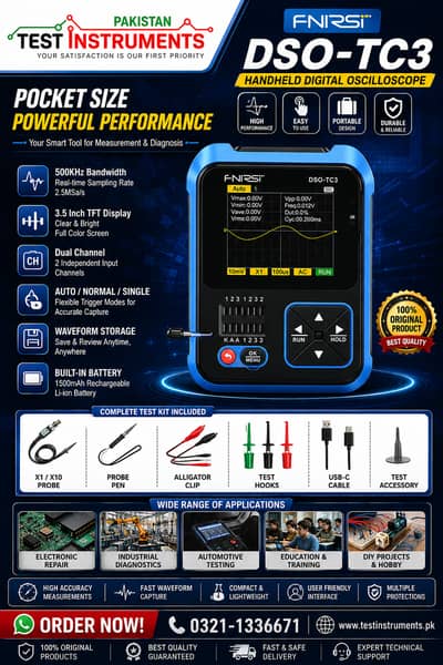 DSO-TC3 FNIRSI Oscilloscope 3-in-1 In Pakistan