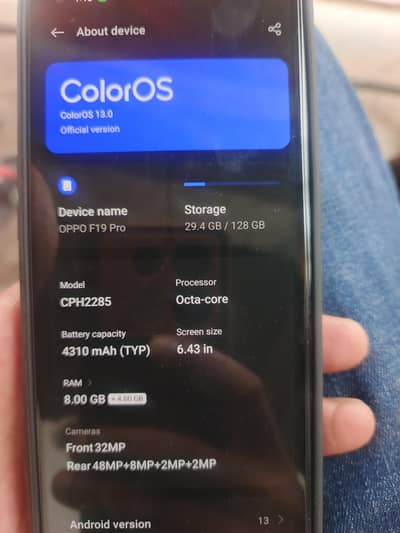 OPPO F19 Pro  8+4 128 all ok
