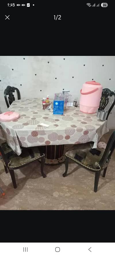 dining table with four chairs
