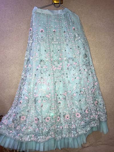 Beautiful ice blue lenga choli stonework and embroidered- brand new