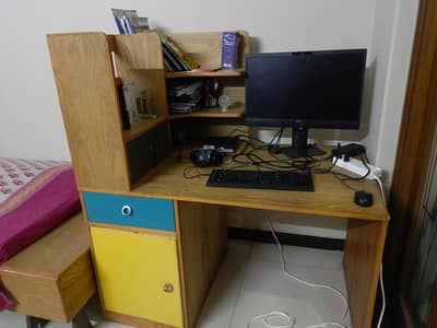 single bed with computer table