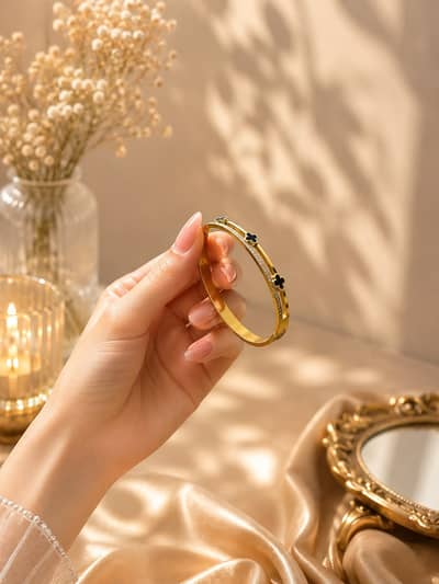 Stainless Steel Luna Butterfly Cuff Bracelet