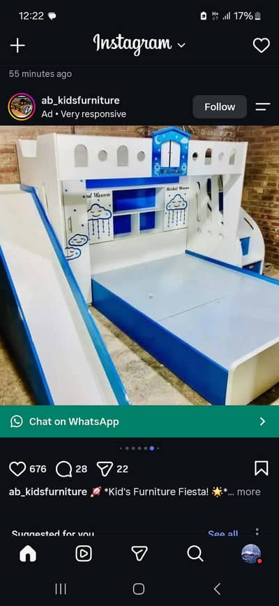 Bunk bed | Kid wooden bunker bed | Baby bed | Double bed | Triple bed