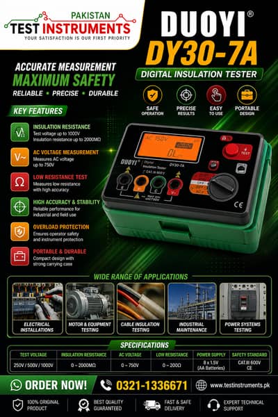 DY30-7A DUOYI Insulation Resistance Tester In Pakistan