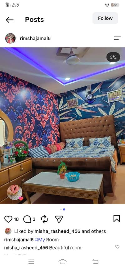 full poshish bed with side table for sale only serious buyers rbta kry
