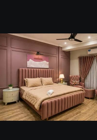 Par Day and short Time One and Two BeD Room appaertment Available Bahria Town Phase 4 and 6 Empire Heights 2 family apartment any time available