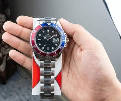 Proking Aquatime Pepsi Bezel Stainless Steel Watch - Brand New