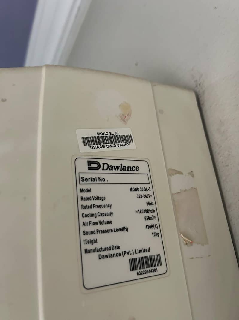 Dawlance 1.5 Ton split AC 2