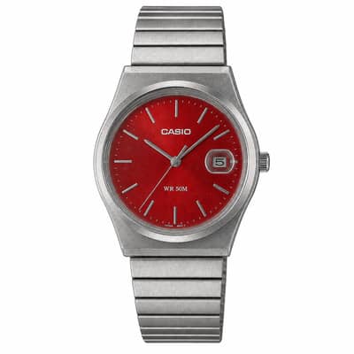 Casio Original Red Dial Watch | Stainless Steel | Rs. 8,000