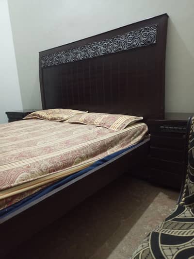 King size Bed set with two side tables
