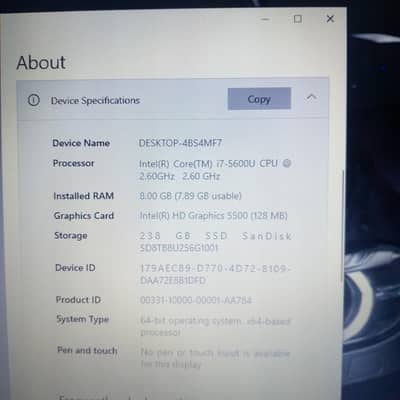 Dell i7 5th generation