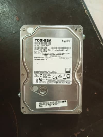 TOSHIBA 500GB Brand New Hard Drive