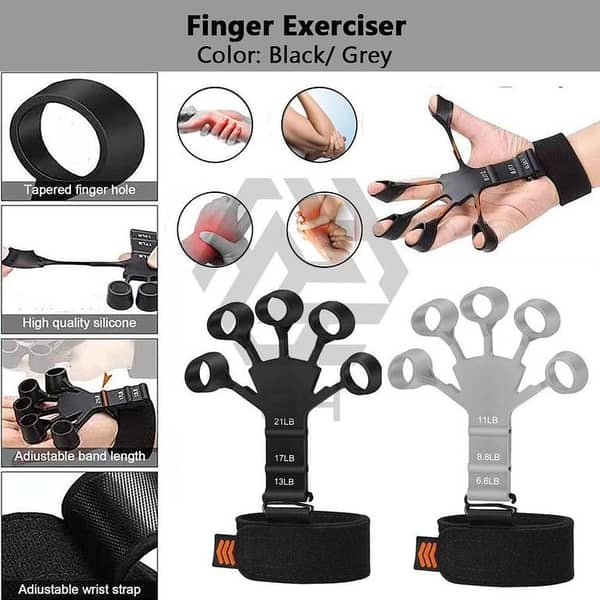 Silicone Finger Exerciser Hand Grip Strengthener Trainer for Gym, Physiotherapy, Finger Rehabilitation & Stress Relief