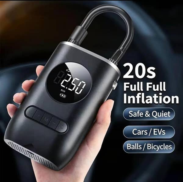 Portable Electric Tire Inflator Air Pump 150 PSI Wireless Digital Air Compressor with LCD Display for Car Bike Motorcycle Balls