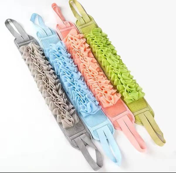 2 In 1 Shower Exfoliating Back Scrubber Belt with Dual Sides for Deep Cleansing