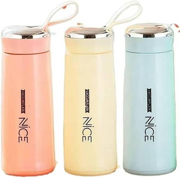 Nice Bottle Glass Water Bottles Natural BPA Free Eco Friendly Reusable Refillable Water Glass Water Bottles Wide Mouth Liquid Storage Leak Proof Caps Perfect For Travel and Storing Beverages Juice Smoothies Tea 450ml Multicolor