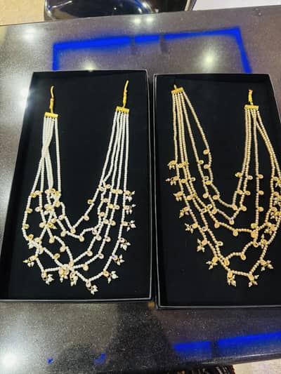 Luxury Multi-Layer Pearl & Golden Stone Necklace Set
