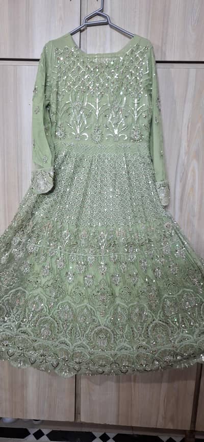 AKBAR ASLAM FULL FLARED HAND EMBELLISHED MAXI FOR SALE SLIGHTLY USED