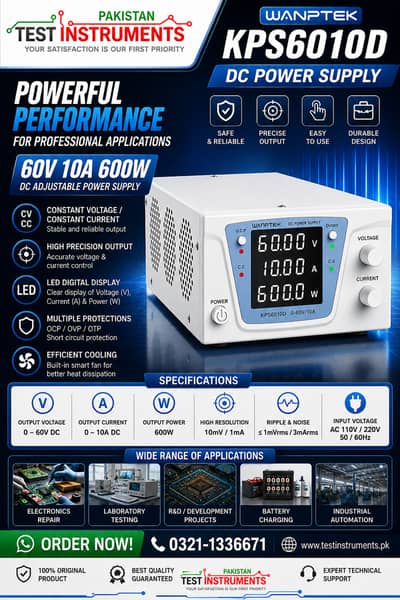 KPS6010D 60V 10A Dc Power Supply Wanptek In Pakistan