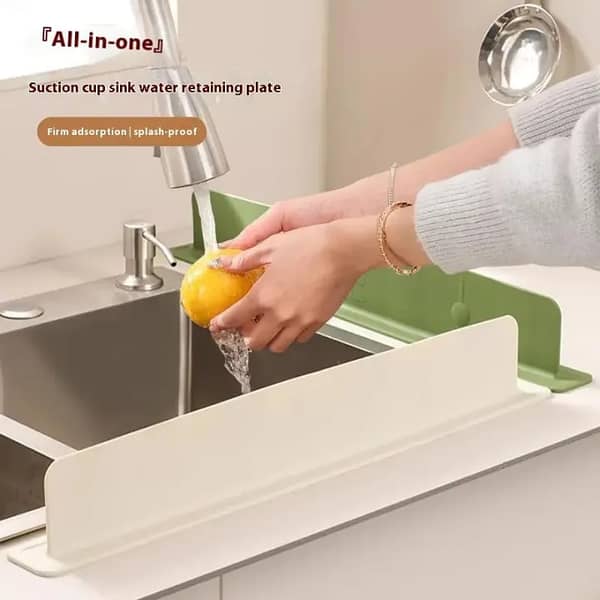 Noor Mega Store Silicone Sink Splash Guard with Strong Suction Cups, Anti-Spill Faucet Stopper for Kitchen and Bathroom