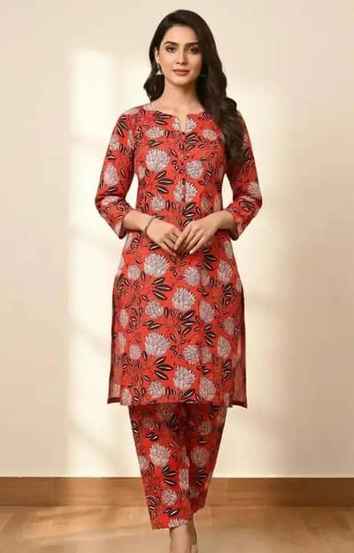 suits women summer cotton  2Pcs printed