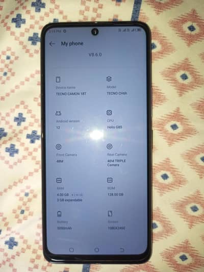 Tecno CAMON 18T all okay no open condition. 10/9