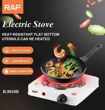 Electric Stove Stainless Steel 1000W Compact White