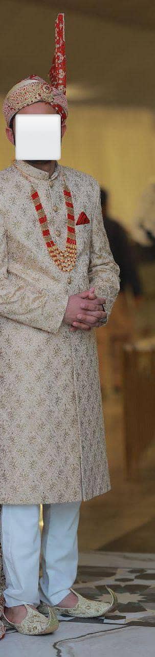 sherwani, kulla with mala set