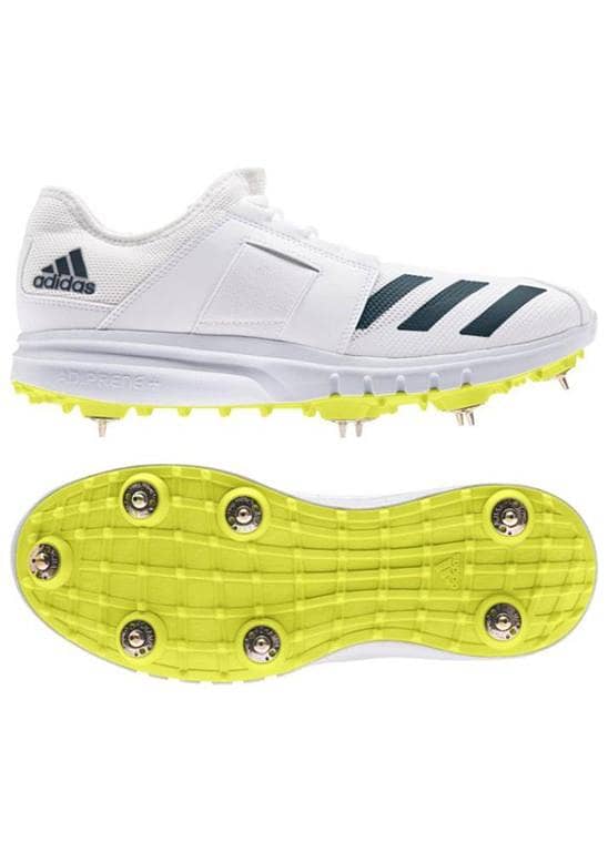 Howzat Spike Cricket Shoes - Steel Spikes (White & Yellow)