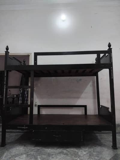 wooden bunker bed