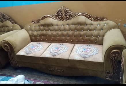 6 seater sofa | wooden sofa | sofa center table set | side table