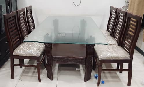 Elegant Wooden Dining Table – 6 Seater | Solid & Stylish