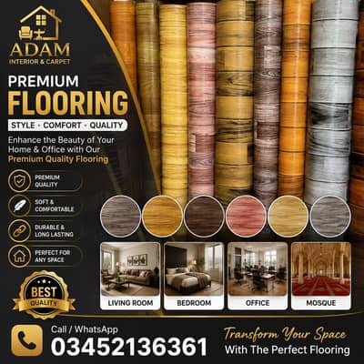 Premium Vinyl Flooring | Waterproof | Home & Office | ADAM INTERIOR