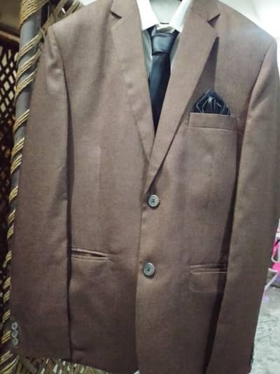 Men's chocolate brown Pant Coat Suit Size 36 – Shirt & Tie Included