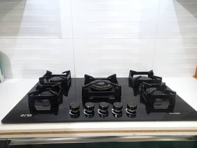5-Burner Gas Stove with Glass Top – NasGas 03318159273