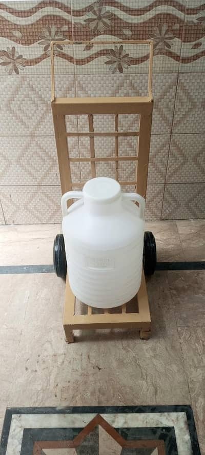 Heavy Duty Iron Water Can Trolley – Strong & Durable