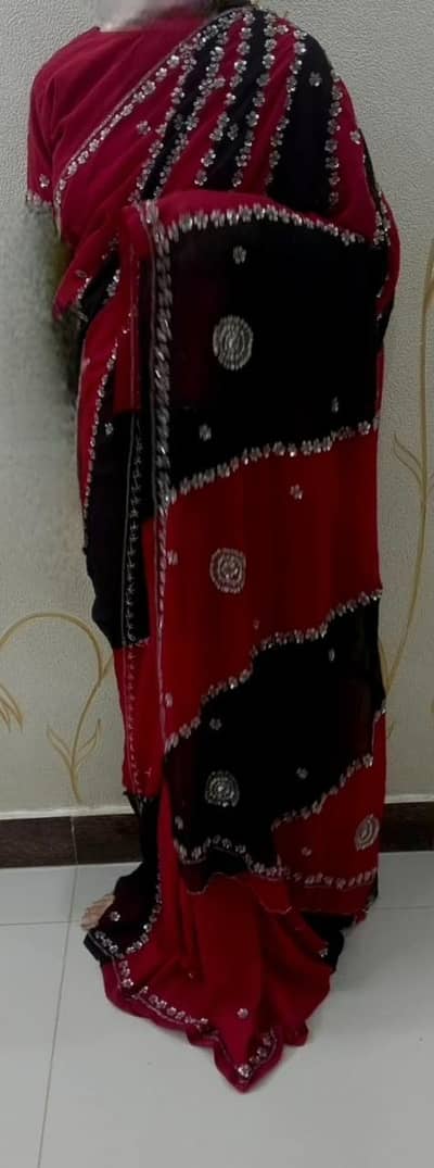 Red and black gorgeous sariii