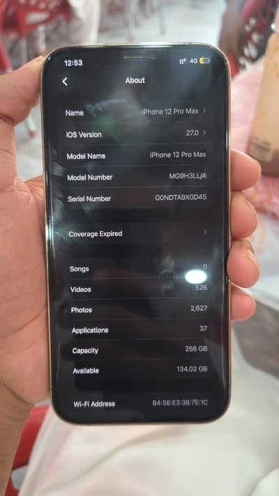 Iphone 12 pro max pta 256 GB 92 BT