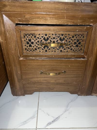 Two Side Tables with Sliding Drawers