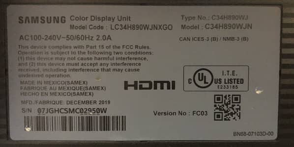 Samsung 34-Inch UltraWide Curved Monitor for Sale