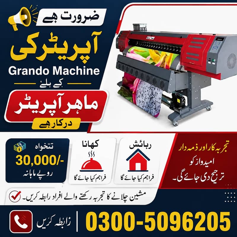 PANAFLEX MACHINE (GRANDO MACHINE) OPERATOR 0-3-3-6-4-3-9-3-9-0-0 0