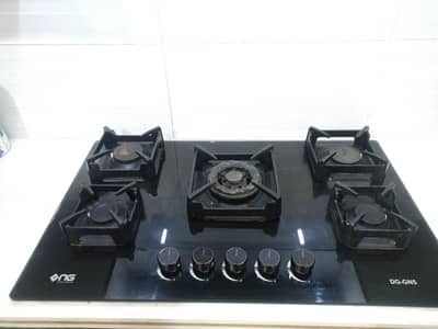 5-Burner Gas Stove with Glass Top – NasGas 03318159273